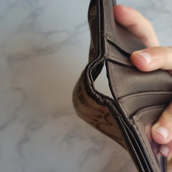 Coach wallet with logo fabric and a button snap close - Picture 7 of 11